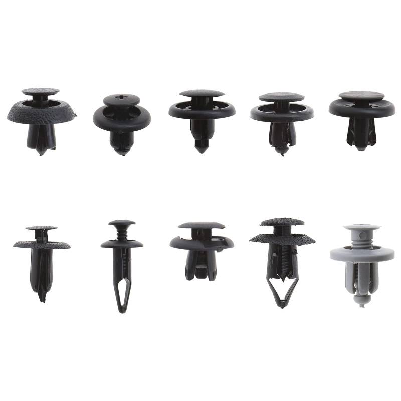 EMSea 100 Stück Autoverkleidungs-Clip Ersatz-Set Push-fit-Halterungen Kunststoff Push-in-Nieten Ziernieten Kit 10 Stile von EMSea