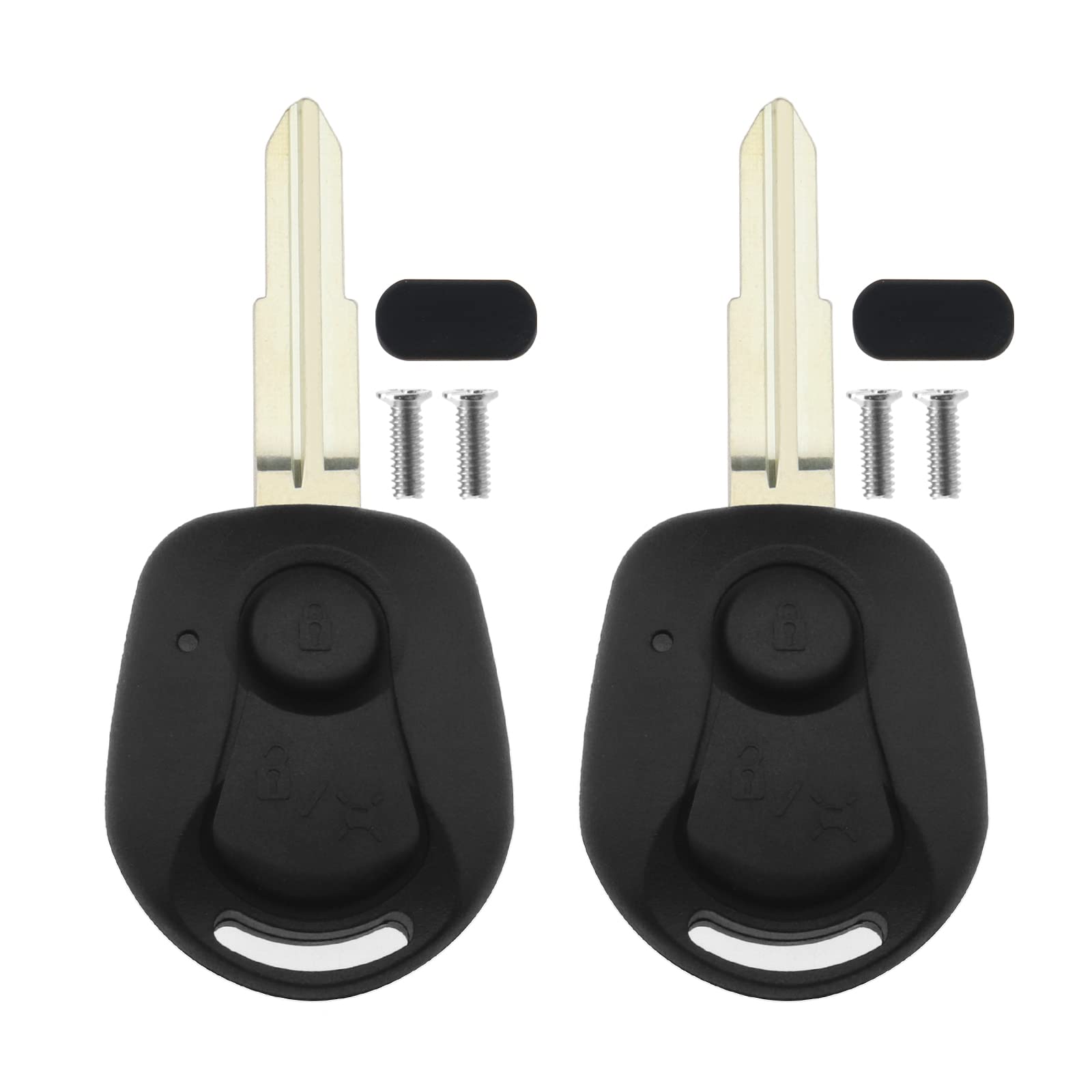 EMSea 2 Stück Schlüsselgehäuse für Auto-Fernbedienung, 1 Taste, kompatibel mit Actyon SUV, Kyron Rexton, Schlüsselgehäuse, Ersatz SSY3, ungeschnittenes Schlüsselblatt von EMSea