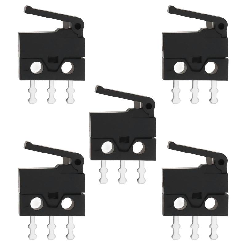 EMSea 5 STK Hebel-Miniatur-Mikroschalter 0,3 A 6 VDC 12,6 X 8,5 X 2,6 Mm SPDT-Schalter für Niederspannungsanwendungen für Haushaltsgeräte Industrie Und Automobile Schwarz von EMSea