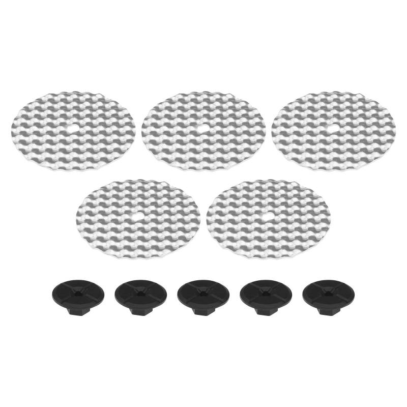 EMSea 5 Sets Hitzeschild Reparaturpad Kit mit Reparaturblechen Kunststoffmuttern Kompatibel mit Audi Kompatibel mit VW Kompatibel mit Skoda 2019900050 N90335004 von EMSea