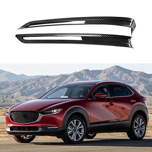 EMTOG Auto Kohlefaser Frontstoßstange Nebelscheinwerfer Lampe Rahmenabdeckung Trim Fit for Mazda CX30 CX-30 2020 2021 Abdeckung für Nebelscheinwerfer von EMTOG