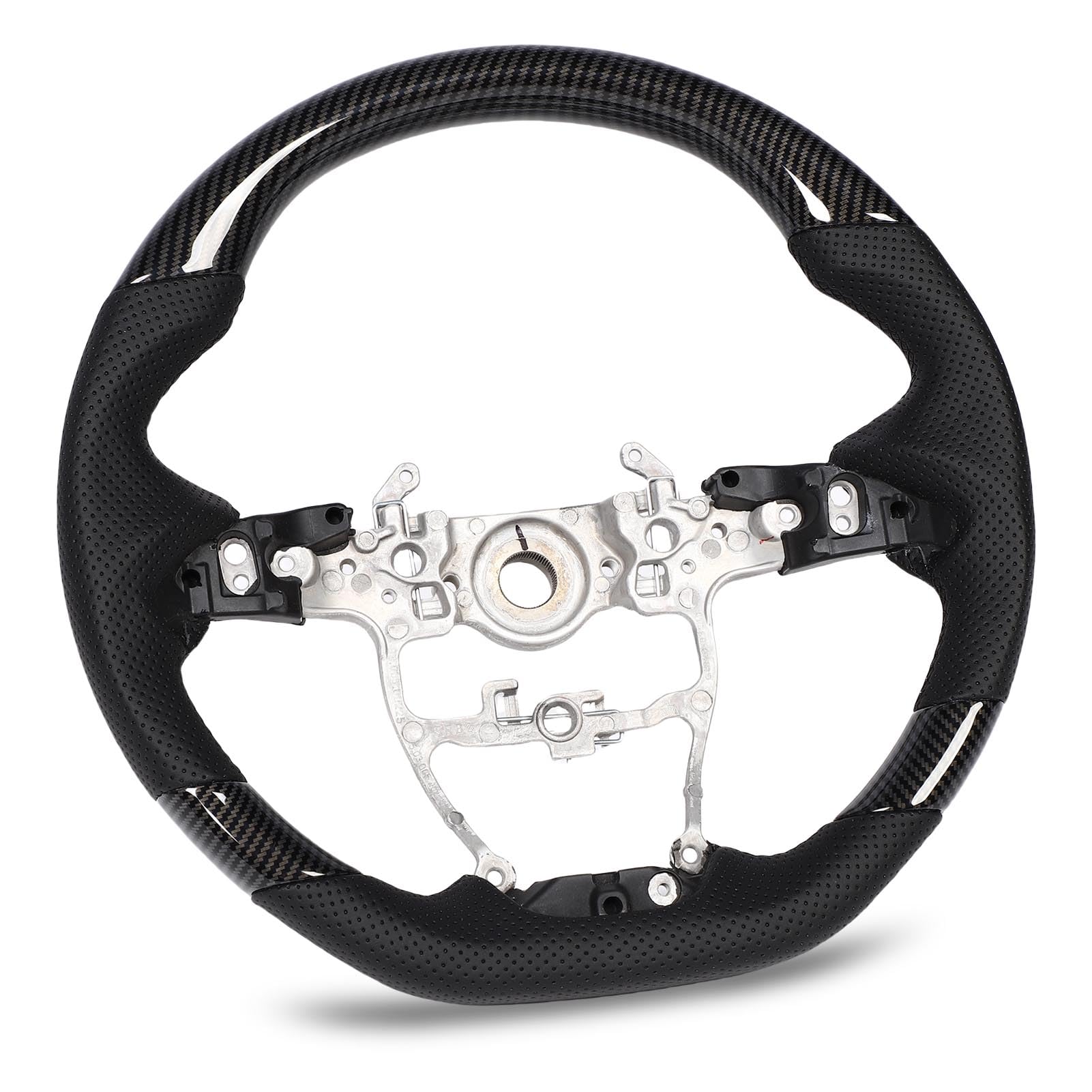 ABS -Hydro -Dip -Lenkrad mit Schwarzem Nähteersatz für XP210 2021 und Danach Perforiertes Leder, Flacher Bodendesign, mit Ergonomischen Handgriffen Gefertigt (Hydro Dip Carbon Look) von EMUKOEP