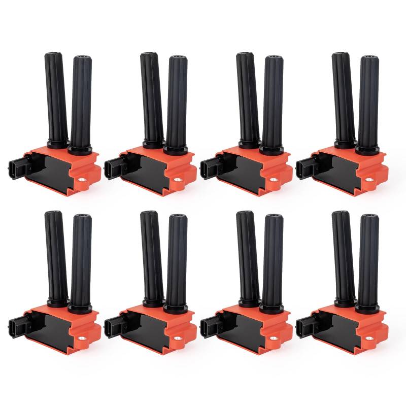 ENA Zündspule Pack V8 5.7 6.1 6.4 Kompatibel mit Chrysler Dodge Ram Jeep Aspen 300 Challenger Charger Durango Magnum Commander Grand Cherokee 2005-2019 Spulen für UF504 C56029129AA, 8 Stück Rot von ENA