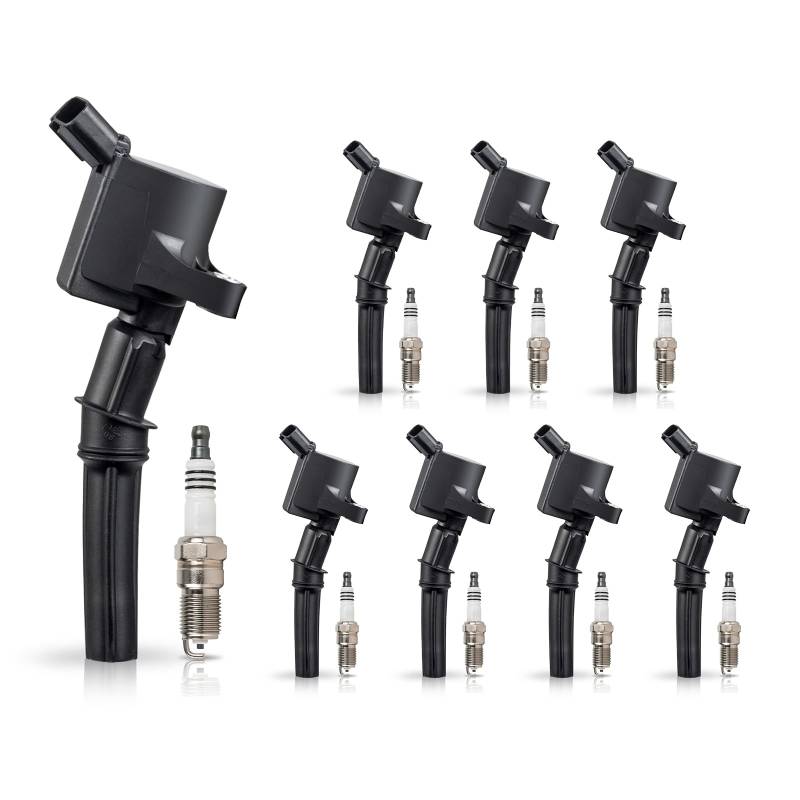 ENA Set mit 8 Zündkerzen und 8 Zündspulen kompatibel mit Ford Mercury 2000 2011 F-150 Lincoln Town Car Grand Marquis Expedition Explorer E-150 Crown Victoria 4,6L Ersatz für FD503 SP413 von ENA