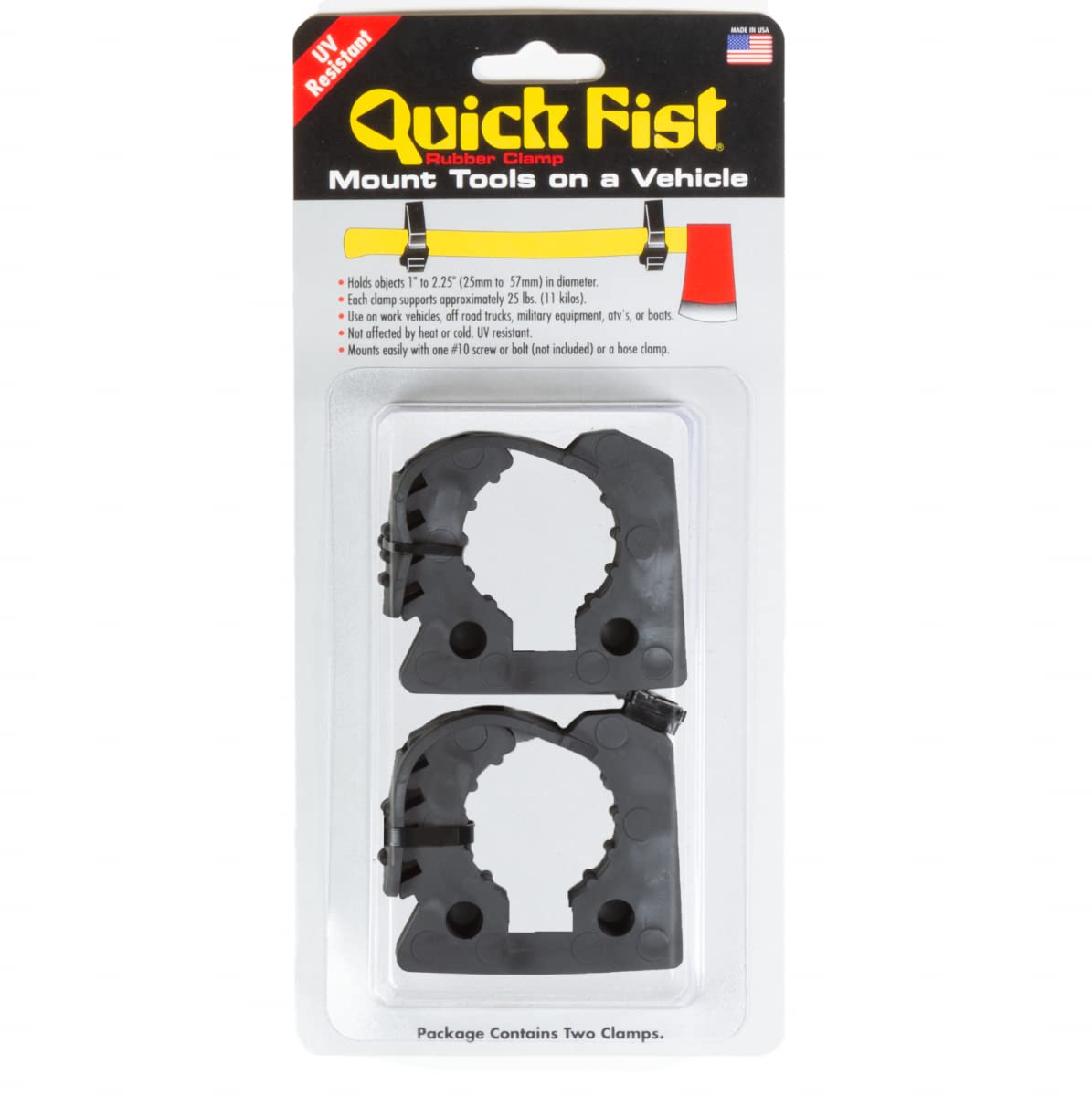 END OF ROAD Original Quick Fist Klemme für Montagewerkzeuge und Ausrüstung, 2,5 cm – 5,4 cm Durchmesser, 2 Stück (1 Stück) – 0010 von QUICK FIST