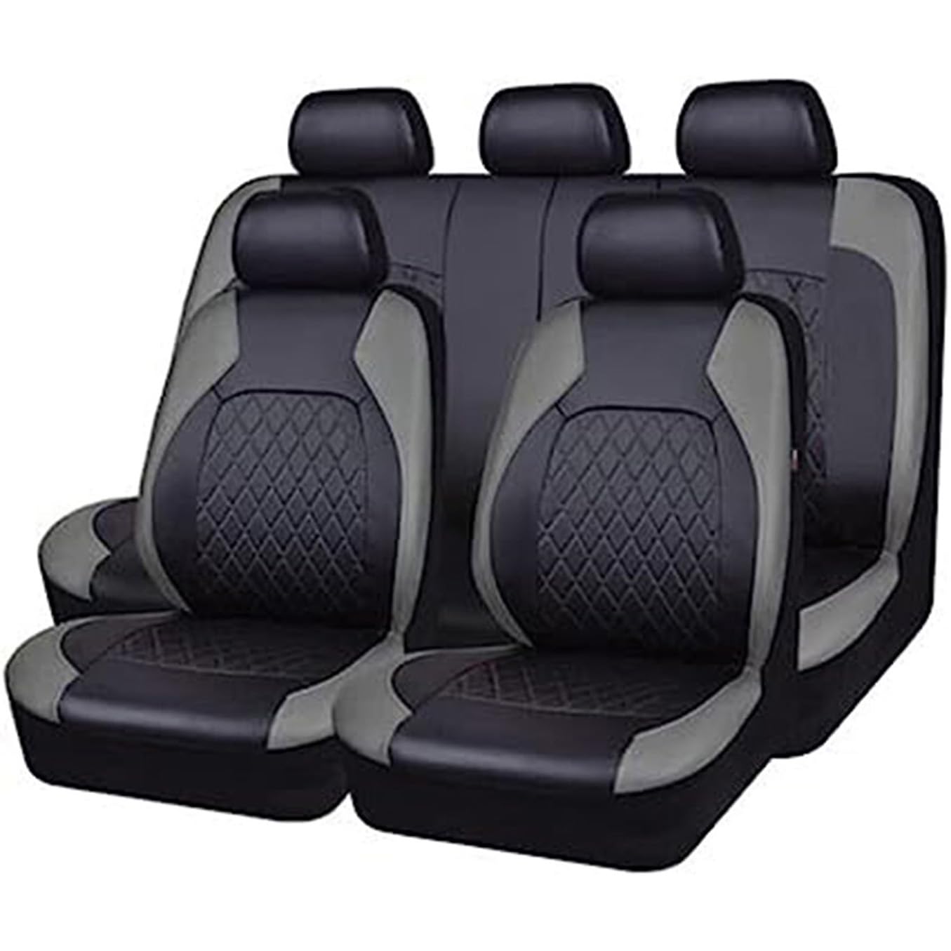 ENDYAK Auto-Sitzbezug für Mazda 6 Mazda6 Type GJ GG GG1 GJ GH GG GG1 GY GY1 2002-2019 2020 2021 2022 2023, 9-teiliges Set Sitzbezug Komplett-Set, wasserdichte Autositzschoner aus Leder,Grey von ENDYAK