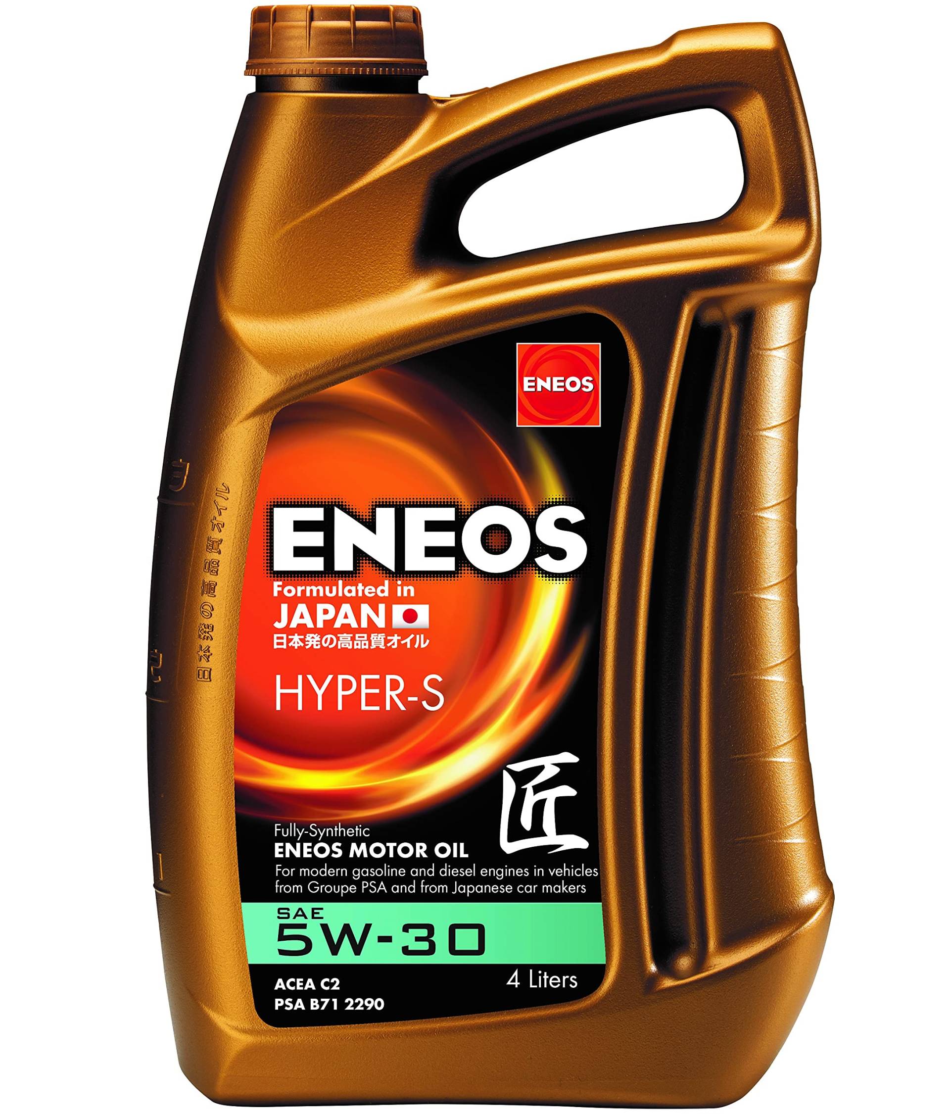 ENEOS Motoröl 5W30 “HYPER-S” 4L - Motorenöl für Auto - Vollsynthetisch Motor Öl - Weniger Kraftstoffverbrauch - Motorschutz von Eneos