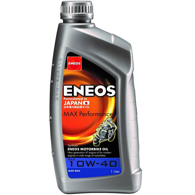 ENEOS Motorrad Öl 10W40 “Max Performance” 1L - 4 Takt Motoröl - Synthetisches Motorenöl für Japanische Motorräder - Umfassender Motorschutz - Weniger Kraftstoffverbrauch von Eneos