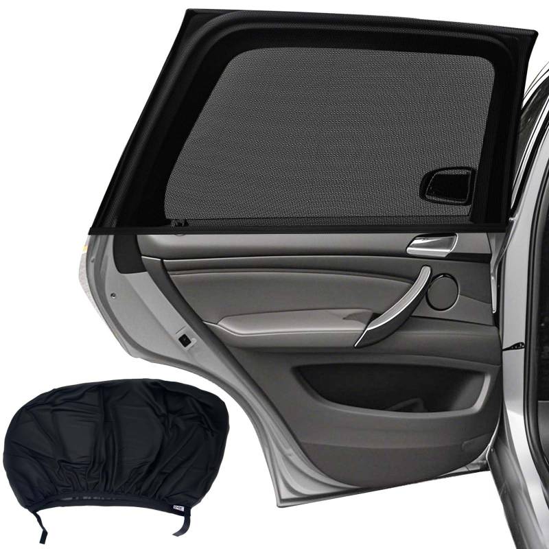 Sonnenschutz Auto Baby, (2-Stück) Sonnenblende Auto für Kinder, Moskitonetz für Auto, Sonnenschutz Auto Kinder fit 99% Autos, Doppelter Stoff für maximalen UV-Schutz (54 * 126cm) von ENERFERO