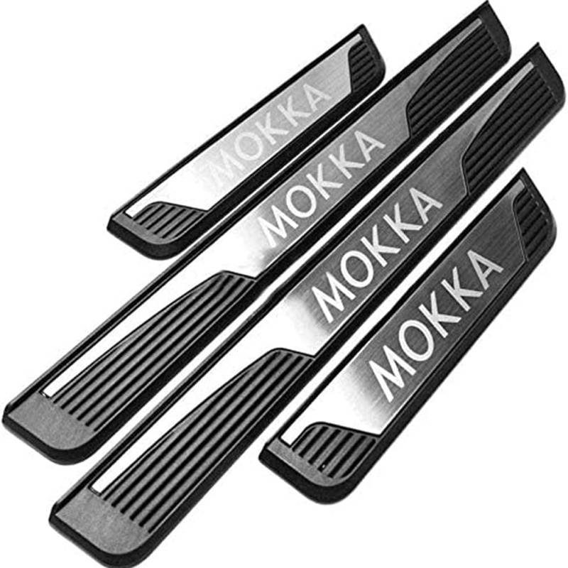 4 Stück Auto-Türschwellen-Schutzleisten für Opel Mokka 2013-2019 Schwellenabdeckung Schutz Zierleiste Anti-Kratzschutz Stoßstange Edelstahl von ENFILY