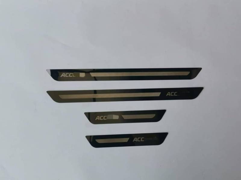 ENFILY 4 Stück Edelstahl Auto Einstiegsleisten Schutz Zubehör für Accord Threshold Anti-Verschleiß Dekorstreifen Scuff Guard Pedal Abdeckung (schwarz) von ENFILY