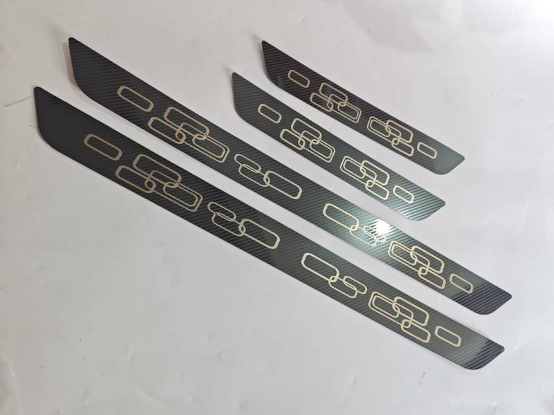ENFILY 4 Stück Kohlefaser Auto Einstiegsleisten Schutz Zubehör für C3 Schwelle Anti-Verschleiß Zierstreifen Scuff Guard Pedal Abdeckung von ENFILY