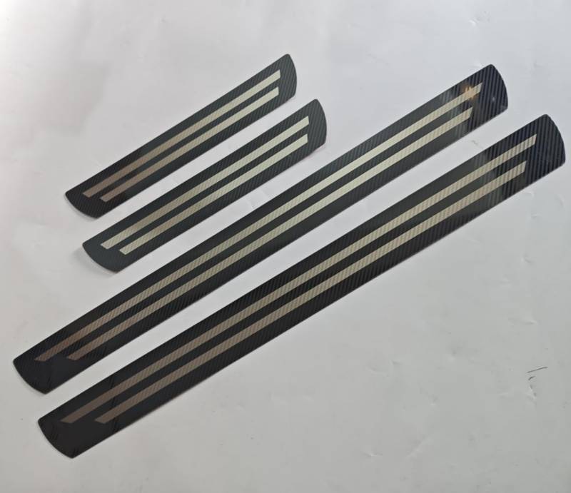 ENFILY 4 Stück Kohlefaser Auto Einstiegsleisten Schutz Zubehör für Captur Threshold Anti-Verschleiß Zierstreifen Scuff Guard Pedal Abdeckung von ENFILY