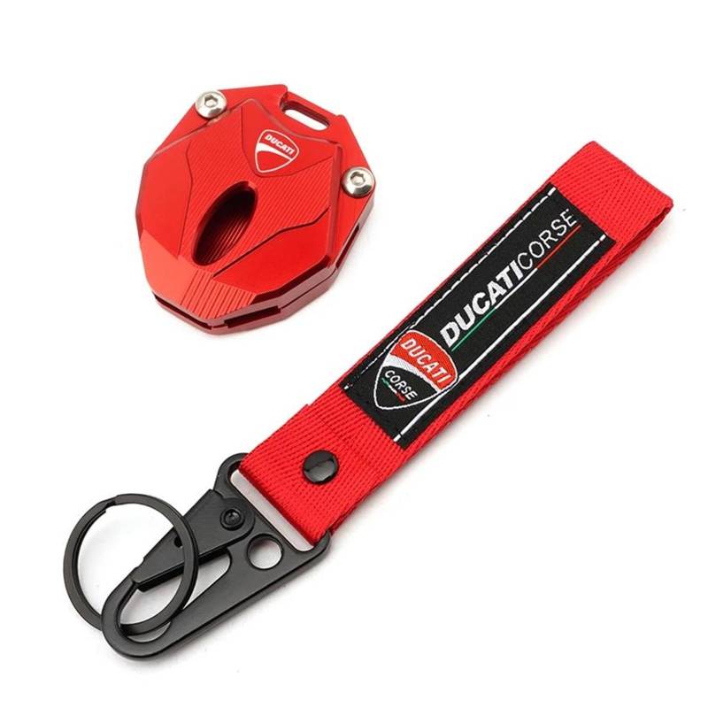 Motorrad-Schlüsselschutzhülle Für Ducati Streetfighter V4 SP V2 Panigale V2 V4 SP 2022-2024 Zubehör Motorrad Schlüsselanhänger Fall Shell (Red, B) von ENGEBS