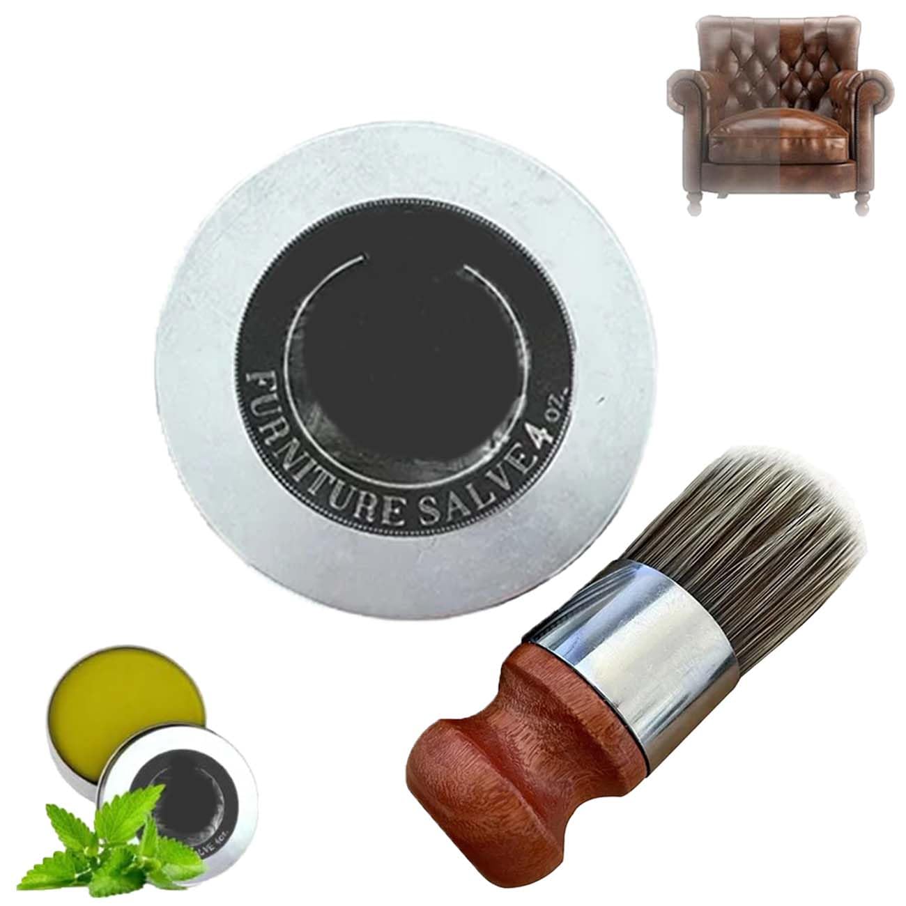 Wise Owl Furniture Salve for Leather,2024 New Furniture Salve/Leather Salve,Leather Furniture Salve and Brush Bundle,Leather Salve for Furniture,Suitable for Leather,Furniture,Wood Floor Protectio von ENILSA