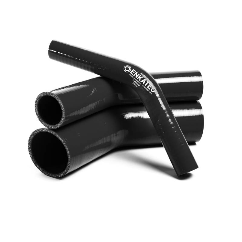 ENKATEC® 45° Silikonschlauch Silikonbogen Ladeluftschlauch Turboschlauch Kühlerschlauch ID 13-114mm *Größe wählbar*, Farbe :Schwarz, Innendurchmesser:28mm von ENKATEC STRONG CONNECTIONS - CLEAR SOLUTIONS