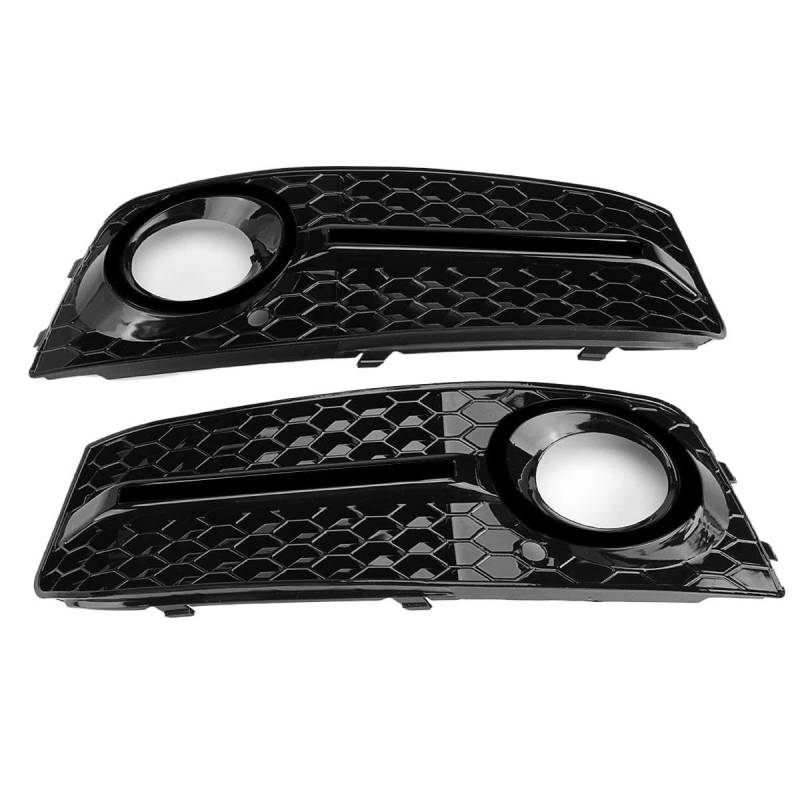 ENLIGMA Frontstoßstange Nebelscheinwerfer Kühlergrill Für A4 B8 Standard 2009-2011 1 Paar Auto Nebelscheinwerfer Racing Grillabdeckung Nebelscheinwerfer-Abdeckung(Glossy Black) von ENLIGMA