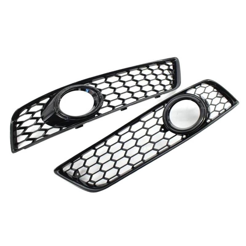 ENLIGMA Für A3 8P 2009 2010 2011 2012 2013 Frontstoßstange Nebelscheinwerfer Racing Grille 1 Paar Mesh Nebelscheinwerfer Kühlergrillabdeckung Nebelscheinwerfer-Abdeckung(Glossy Black) von ENLIGMA
