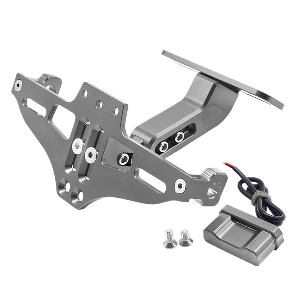 Kennzeichenhalter Motorrad Kennzeichen Halter MT-07 MT 07 FZ-07 MT07 2013-2023 2022 2021 2020 Halterung Anzahl Platte Rahmen Lizenz Halterung Plate(Gray) von ENLIGMA