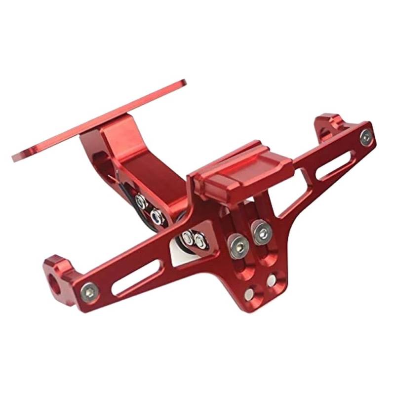 Kennzeichenhalter Motorrad-Universalhalterung Rahmen Heckhalterung Nummernschildhalterung Für MT07 CB MT-03 FZ07 FZ6 FZ1 CBR600 MT09 Lizenz Halterung Plate(Rood) von ENLIGMA