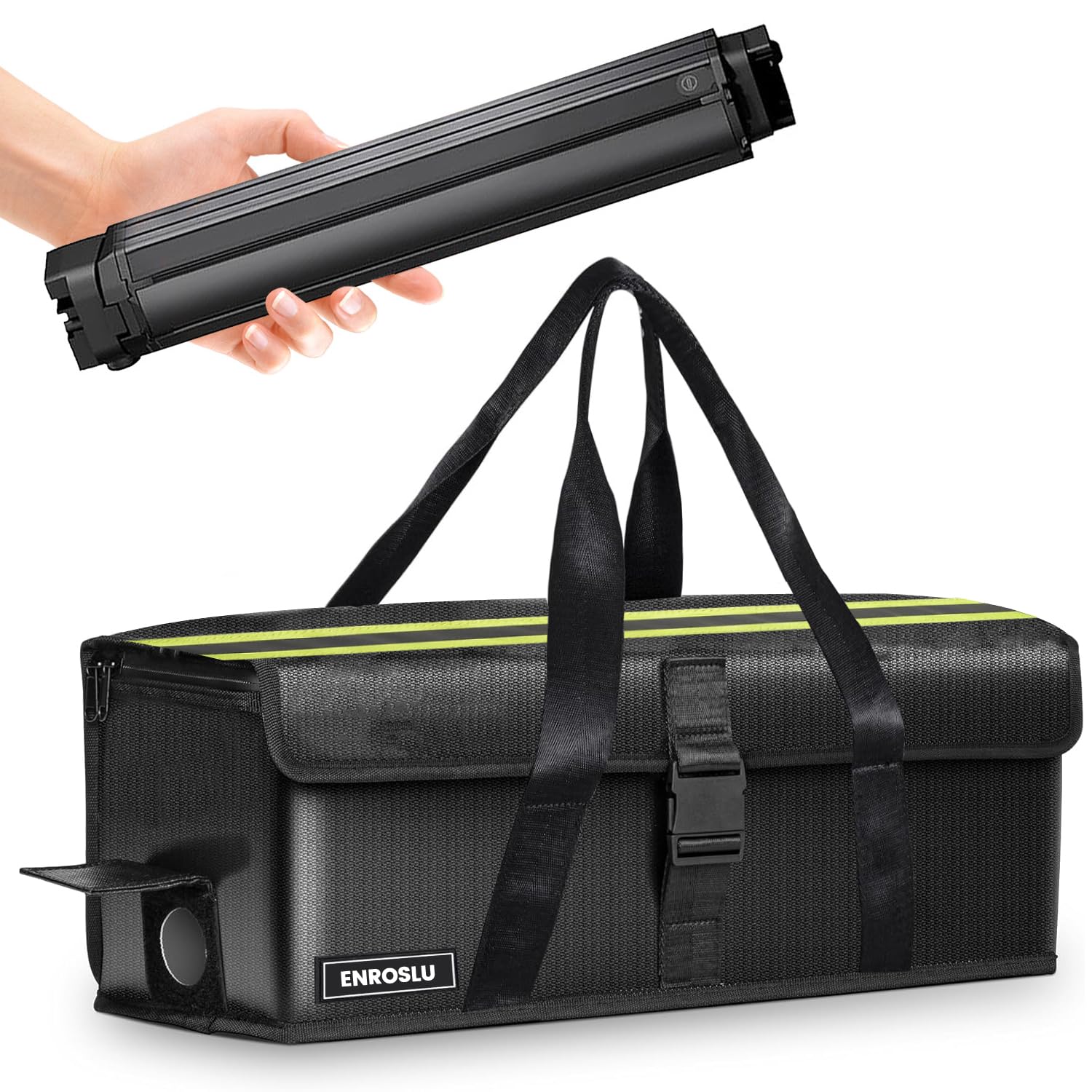 ENROSLU Ebike Akkutasche, 8 Schichten Brandschutz, Feuerfeste Akkutasche bis 2300 °C, Wasserdicht, Explosionsgeschützt, Lipo-sichere Tasche für Lagerung, Transport, Laden ENROSLU Ebike Akkutasche, 8 Schichten Brandschutz, Feuerfeste Akkutasche bis 2300 °C, Wasserdicht, Explosionsgeschützt, Lipo-sichere Tasche für Lagerung, Transport, Laden von ENROSLU