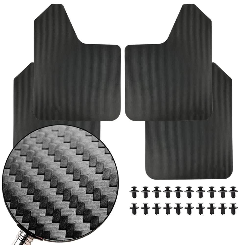 Auto-Schmutzfänger Schmutzfänger Schmutzfänger Spritzschutz Kotflügel Für Mitsubishi Lancer Outlander Sport EVO X Ix WRC Mirage L200 Triton Pajero Montero Spritzschutz(4pcs-Carbon Fiber) von ENSAJRD