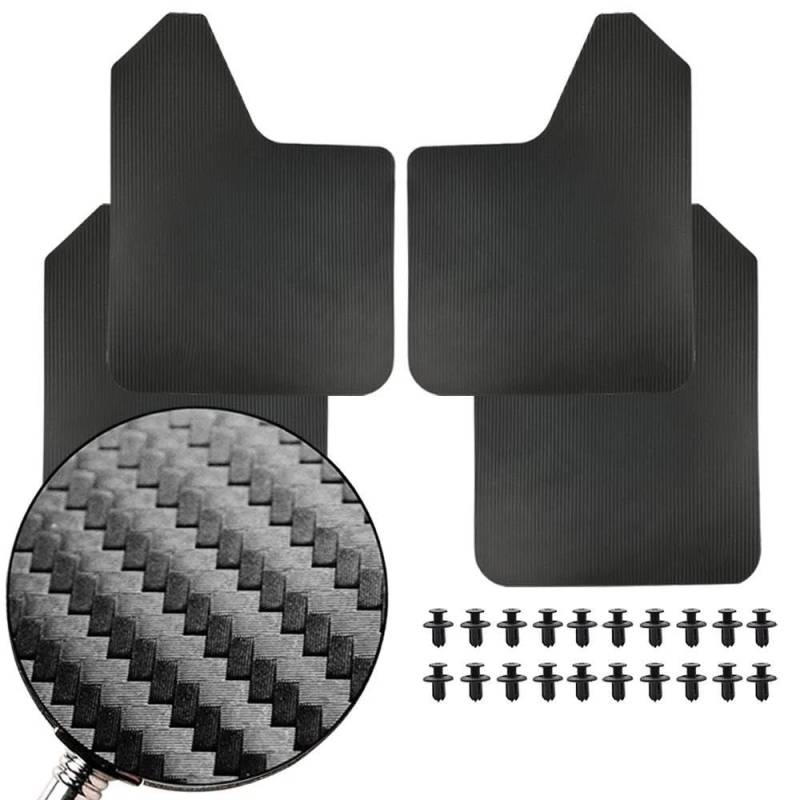 Auto-Schmutzfänger Schmutzfänger Schmutzfänger Spritzschutz Kotflügel Für Mitsubishi Lancer Outlander Sport EVO X Ix WRC Mirage L200 Triton Pajero Montero Spritzschutz(4pcs-Carbon Fiber) von ENSAJRD