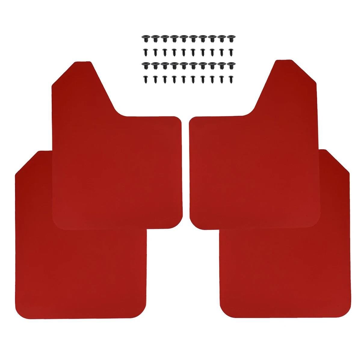 Auto-Schmutzfänger Schmutzfänger Schmutzfänger Spritzschutz Kotflügel Für Mitsubishi Lancer Outlander Sport EVO X Ix WRC Mirage L200 Triton Pajero Montero Spritzschutz(4pcs-Set Red) von ENSAJRD