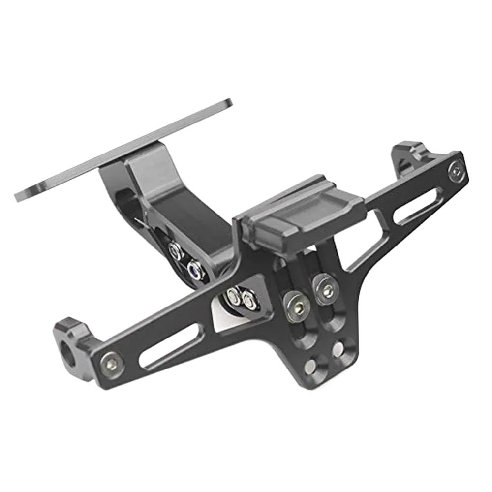 Motorrad Kennzeichenhalter Rahmen Für Tenere 700 Verstellbare Heckablage Nummernschildhalterung Halterung Für Tenere 700 XT700Z CBR250R XJ6 Alle Jahre Lizenz Kennzeichen Halter(Titanium) von ENSAJRD