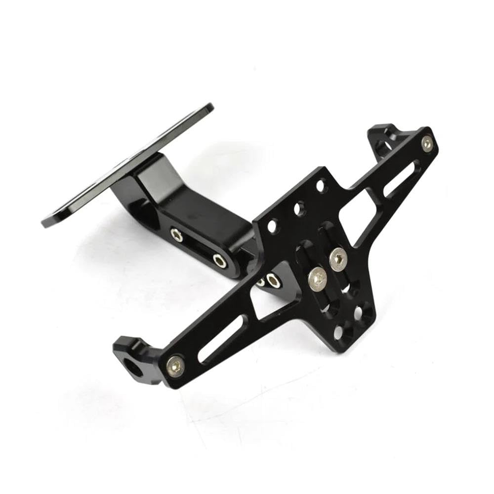 Motorrad Kennzeichenhalter Rahmen Motorrad Kennzeichen Rahmen MT 01 07 10 Aluminium Legierung Einstellbare Winkel Universal Für Suzuki GS 500 SV 650 GSXR 1000 Lizenz Kennzeichen Halter(Zwart) von ENSAJRD
