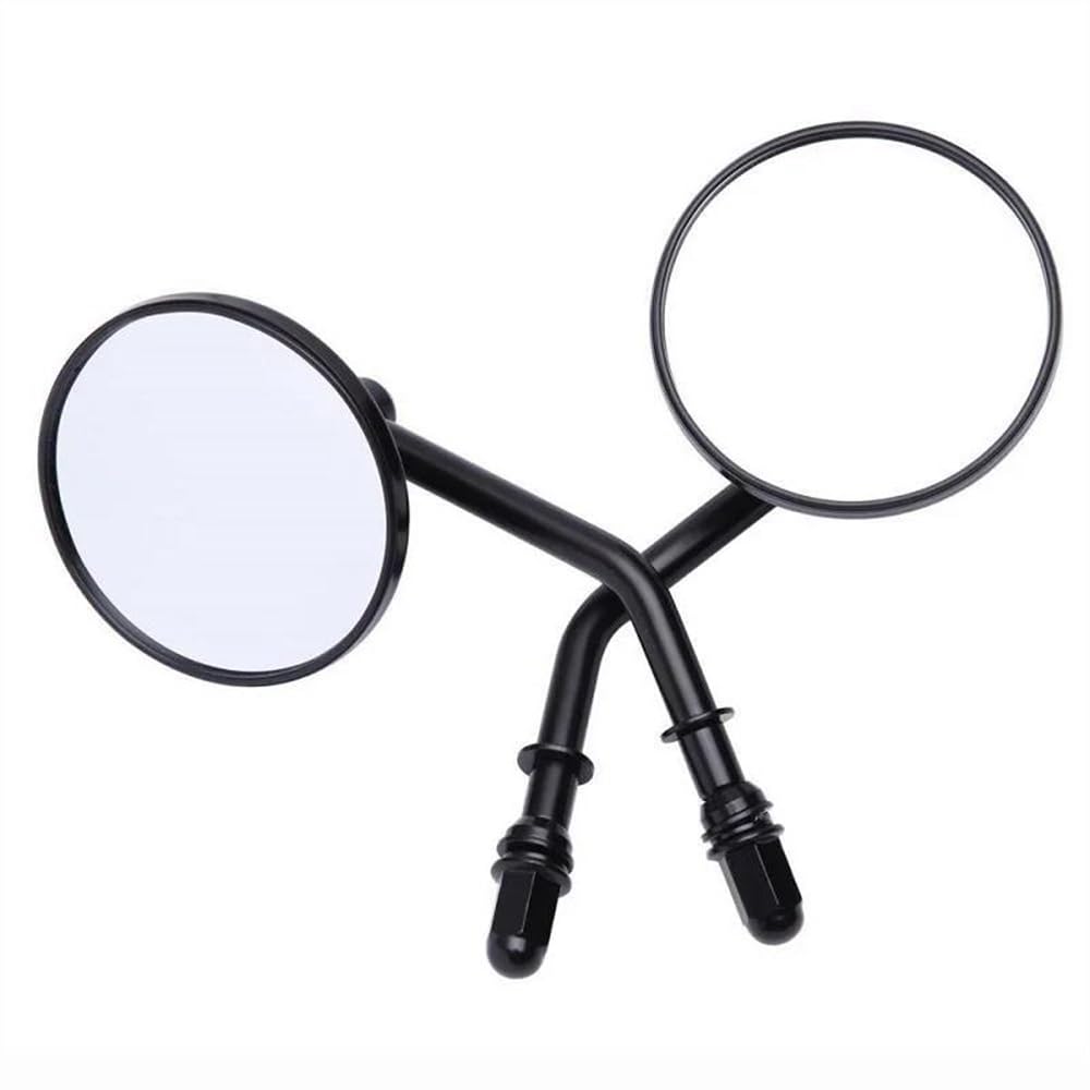 Motorrad Rückspiegel 2Pcs Motorrad Rearview Außenspiegel Schwarz Runde Für Sportster Bobber Chopper Spiegel Motorräder Zubehör Lenkerendenspiegel(Zwart) von ENSAJRD