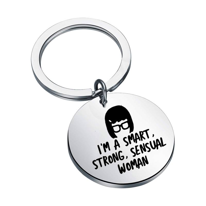 ENSIANTH Schlüsselanhänger von Burgers, inspiriert von Tina Belcher Fans, Geschenk für Freunde, Edelstahl, Small von ENSIANTH
