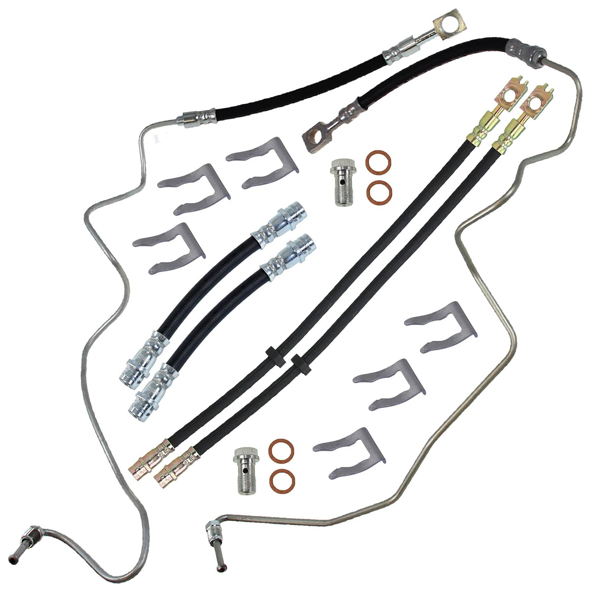 BESTPRICE 6x Bremsschlauch vorne Länge 465mm & hinten Länge 140mm, inkl. Haltefeder BESTPRICE 6x Bremsschlauch vorne Länge 465mm & hinten Länge 140mm, inkl. Haltefeder von ENVA MADE FOR QUALITY