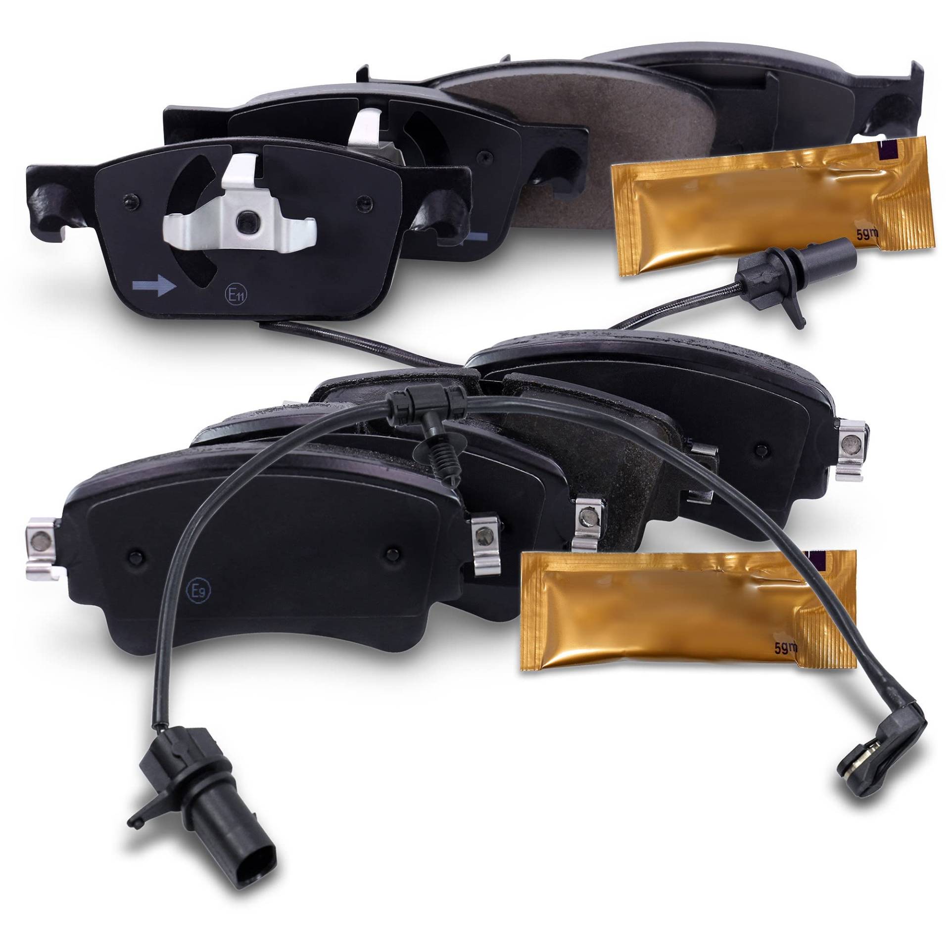 ATEC Germany Bremsbelagsatz Vorderachse + Hinterachse, Satz Bremsbeläge Bremsklötze Vorne + Hinten, Kompatibel mit A udi A4 B9 (8WH, 8WJ) (8W2, 8WC)(8W5, 8WD), A5 (F53, F5P) (F57, F5E) (F5A, F5F von ATEC Germany