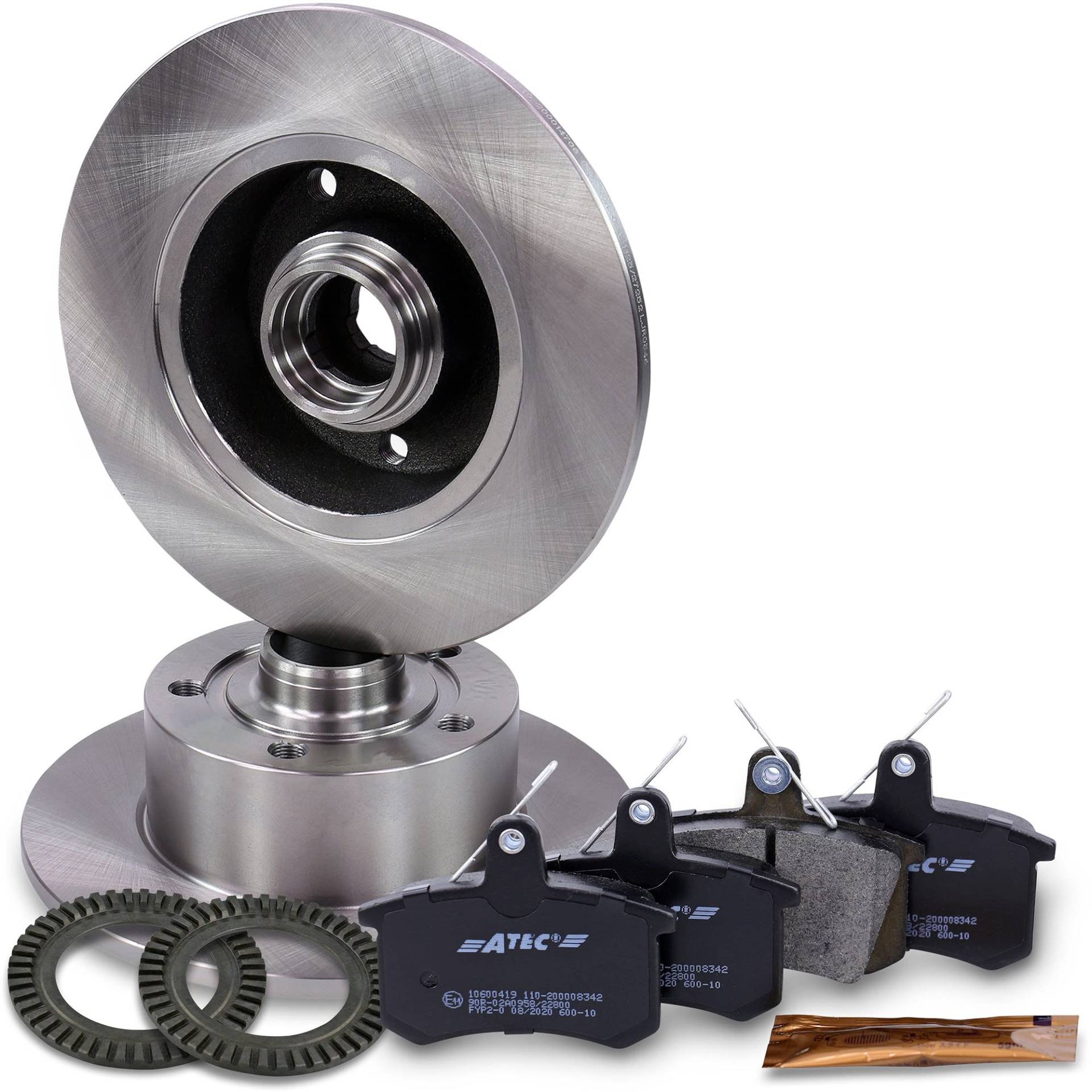 Bremsbeläge + Bremsscheiben Bremsklötze + ABS-Ring hinten Bremsbeläge + Bremsscheiben Bremsklötze + ABS-Ring hinten von ENVA MADE FOR QUALITY