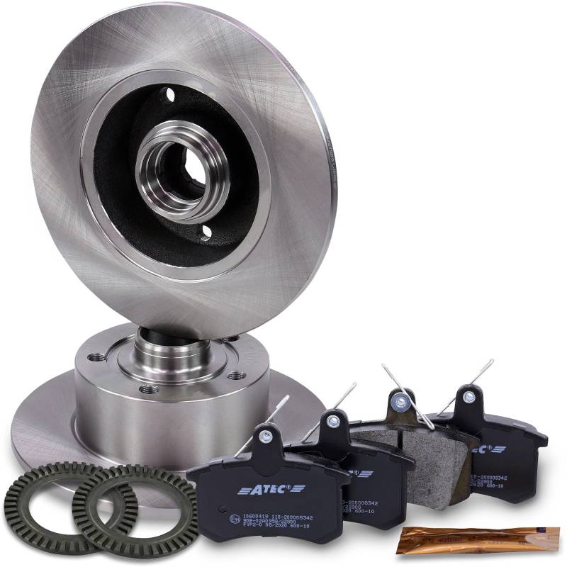 Bremsbeläge + Bremsscheiben Bremsklötze + ABS-Ring hinten von ENVA MADE FOR QUALITY