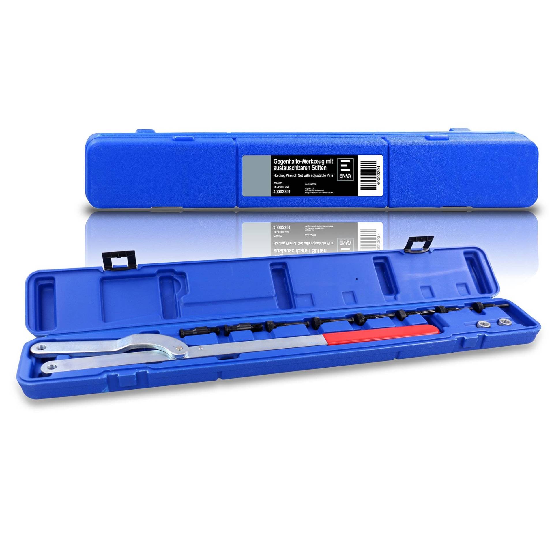 ENVA Gegenhalter Werkzeug Nockenwelle 11TLG Universaler Gegenhalter für Nockenwellrad und Riemenscheibe + austauschbare Stifte ENVA Gegenhalter Werkzeug Nockenwelle 11TLG Universaler Gegenhalter für Nockenwellrad und Riemenscheibe + austauschbare Stifte von ENVA MADE FOR QUALITY