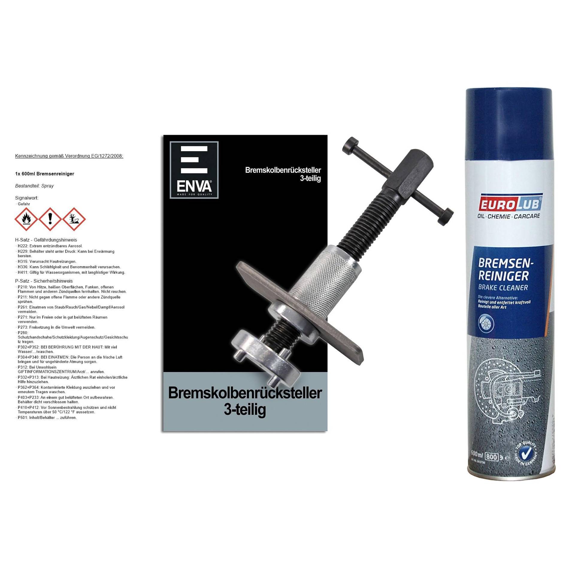 ENVA Bremskolbenrücksteller 3TLG. + 600ml Bremsenreiniger Universales Rückstellwerkzeug für Bremssättel inkl. 600ml Bremsenreiniger Spray Öl und Fettentferner ENVA Bremskolbenrücksteller 3TLG. + 600ml Bremsenreiniger Universales Rückstellwerkzeug für Bremssättel inkl. 600ml Bremsenreiniger Spray Öl und Fettentferner von ENVA MADE FOR QUALITY