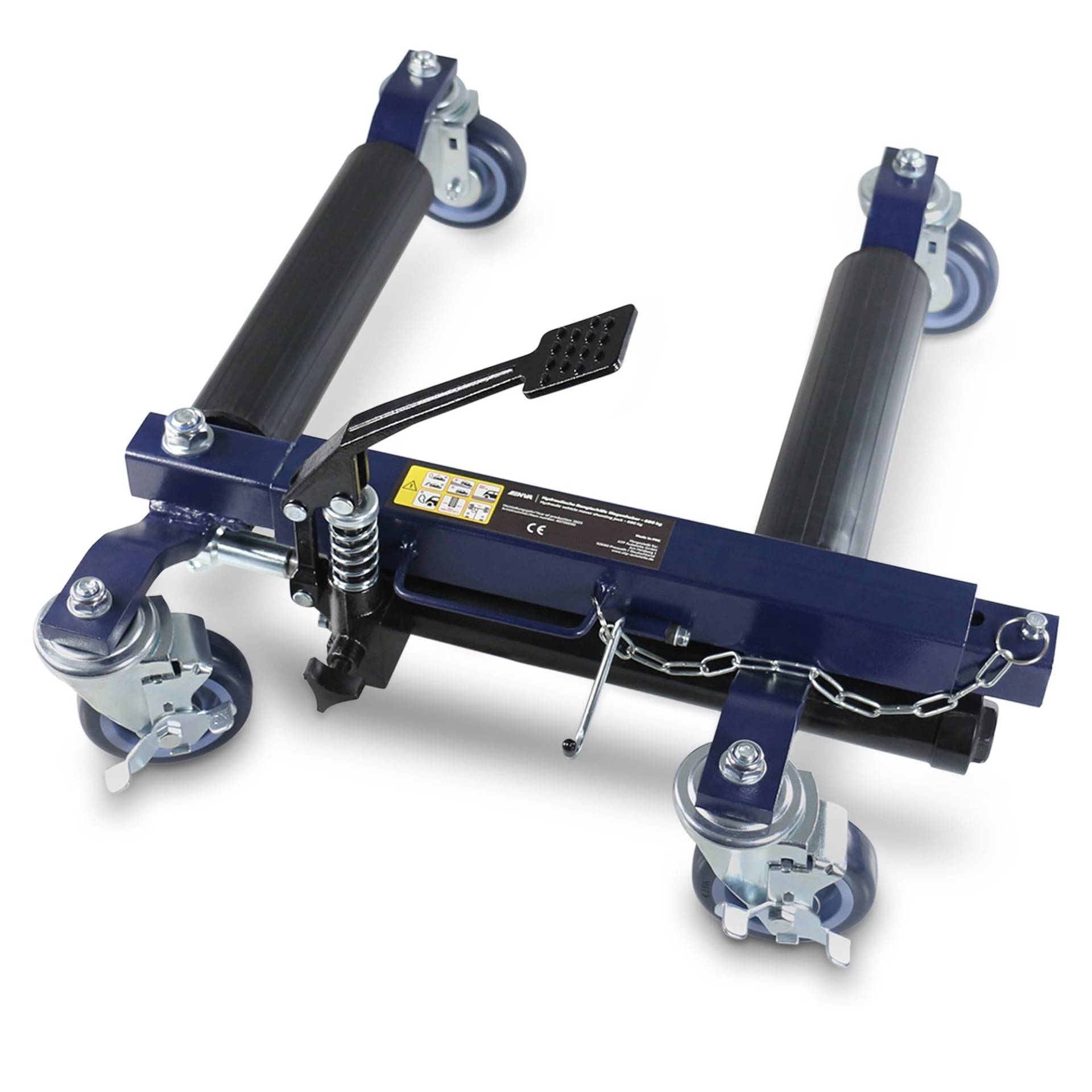 ENVA Hydraulische Rangierhilfe Wagenheber 680 kg universeller Rangierwagenheber für Pkw & Wohnwagen KFZ-Wagenheber mit 4 Lenkrollen für leichtes Rangieren auf engstem Raum von ENVA MADE FOR QUALITY