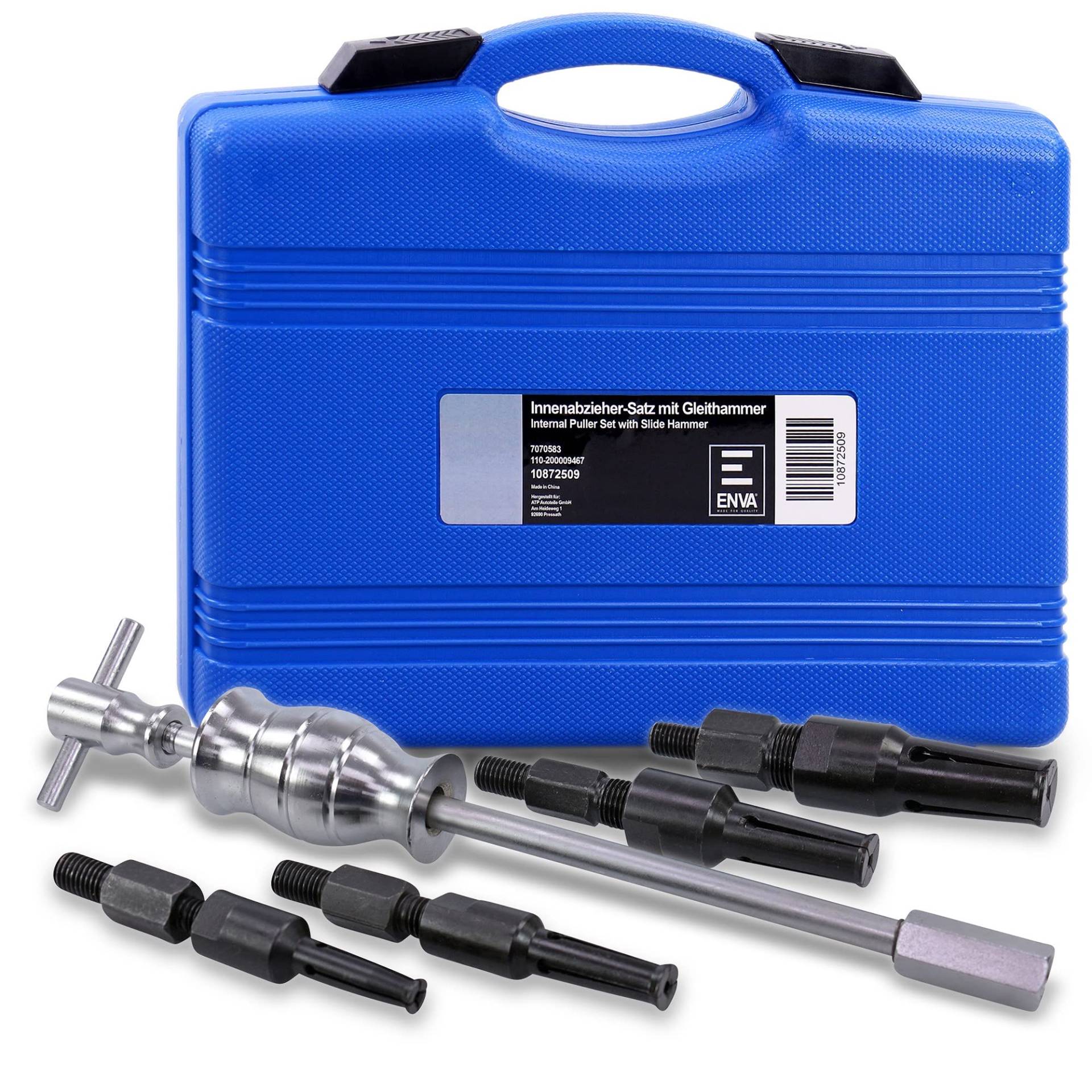ENVA Innenlager Abzieher mit Gleithammer Set 5TLG. Professionelles Werkzeug für effizientes Entfernen von Innenlagern Grundloch Lagerabzieher Werkzeug ENVA Innenlager Abzieher mit Gleithammer Set 5TLG. Professionelles Werkzeug für effizientes Entfernen von Innenlagern Grundloch Lagerabzieher Werkzeug von ENVA MADE FOR QUALITY