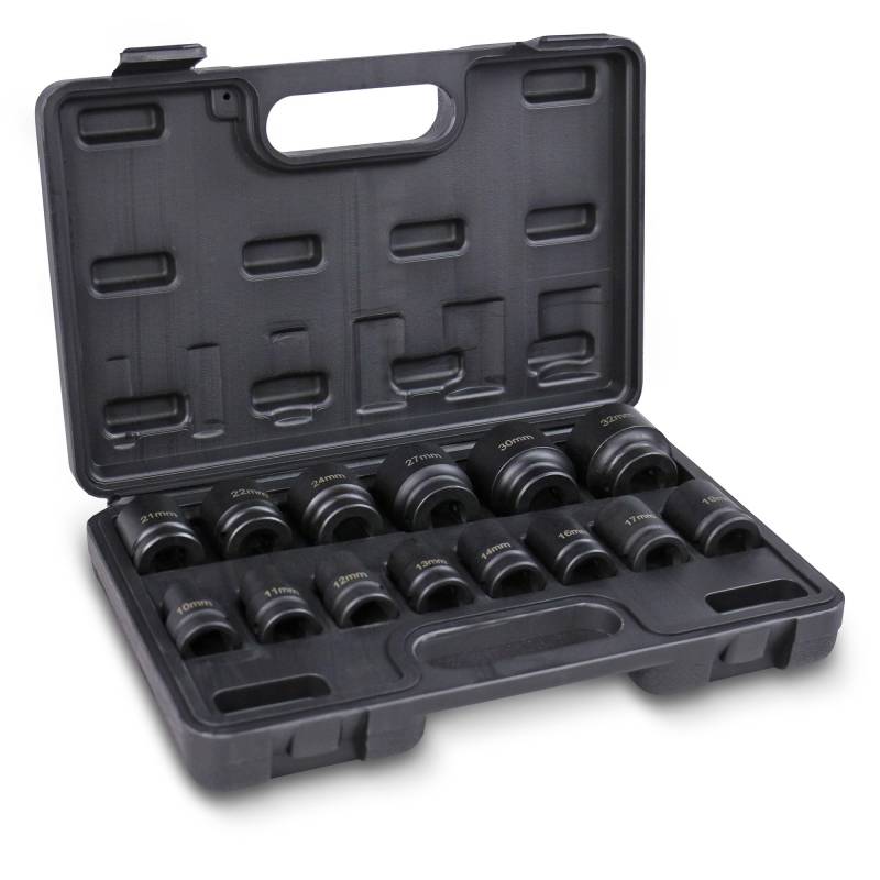 ENVA Kraft Steckschlüssel Einsatz Satz 14TLG. Sechskant Schlagnuss Set 1/2 Zoll Schlagschrauber Nüsse SW 10-32mm Steckschlüsselsatz für Hand- und Schlagschrauber bis 680 Nm von ENVA MADE FOR QUALITY