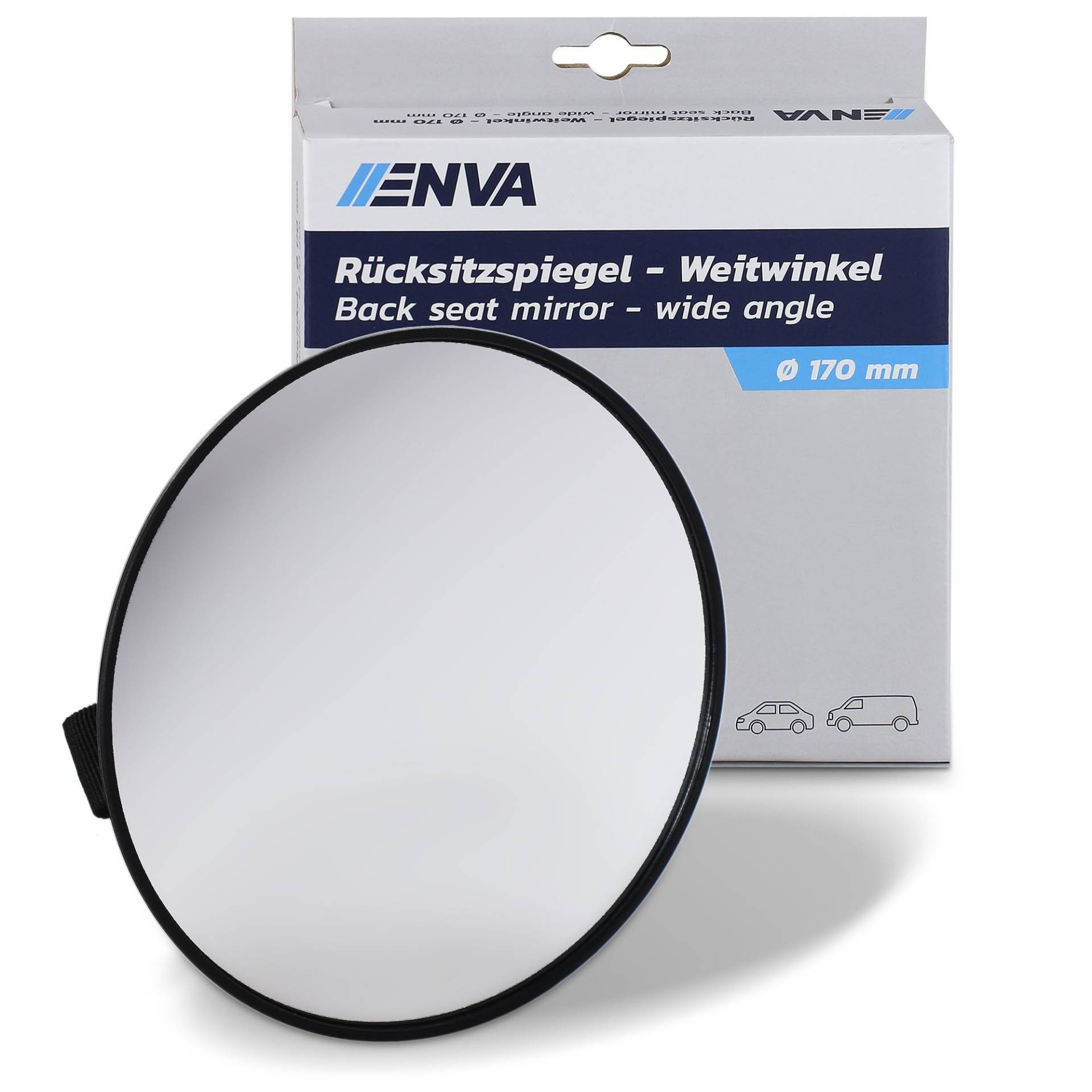 ENVA Rücksitzspiegel Babyspiegel Weitwinkel Ø 170 mm Universal Baby Auto Spiegel für nach hinten gerichtete Kindersitze großer konvex Spiegel für Babys Sicherheitsspiegel Rückbank Weitwinkelspiegel ENVA Rücksitzspiegel Babyspiegel Weitwinkel Ø 170 mm Universal Baby Auto Spiegel für nach hinten gerichtete Kindersitze großer konvex Spiegel für Babys Sicherheitsspiegel Rückbank Weitwinkelspiegel von ENVA MADE FOR QUALITY