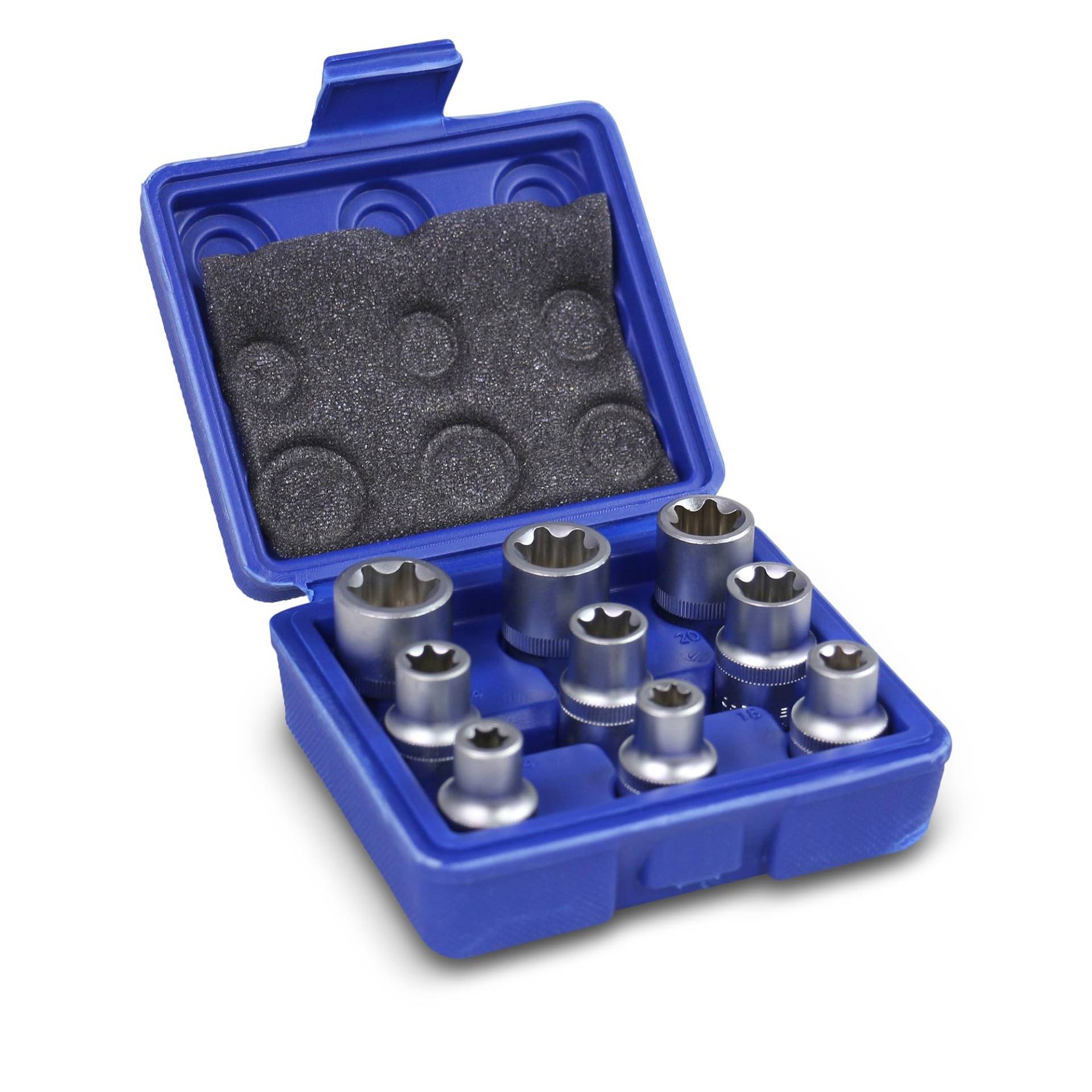 ENVA Steckschlüssel Einsatz Satz 9TLG. T-Profil 1/2" Innen Torx Satz E-Profil Steckschlüsselset Torx Steckschlüsselsatz Torx Nuss Set für Ratschen und Drehmomentschlüssel robuster Ratschenkasten ENVA Steckschlüssel Einsatz Satz 9TLG. T-Profil 1/2" Innen Torx Satz E-Profil Steckschlüsselset Torx Steckschlüsselsatz Torx Nuss Set für Ratschen und Drehmomentschlüssel robuster Ratschenkasten von ENVA MADE FOR QUALITY