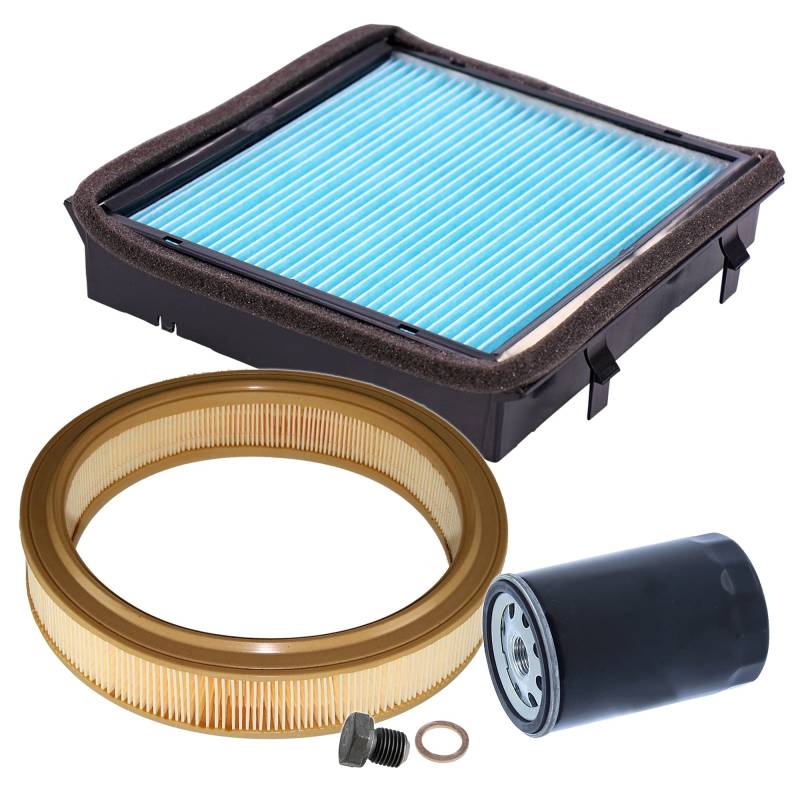 Inspektionspaket SET A 1x Ölfilter 1x Luftfilter 1x Innenraumfilter 1x Ölablass-Schraube 1x Dichtring für Ölablass-Schraube von ENVA MADE FOR QUALITY