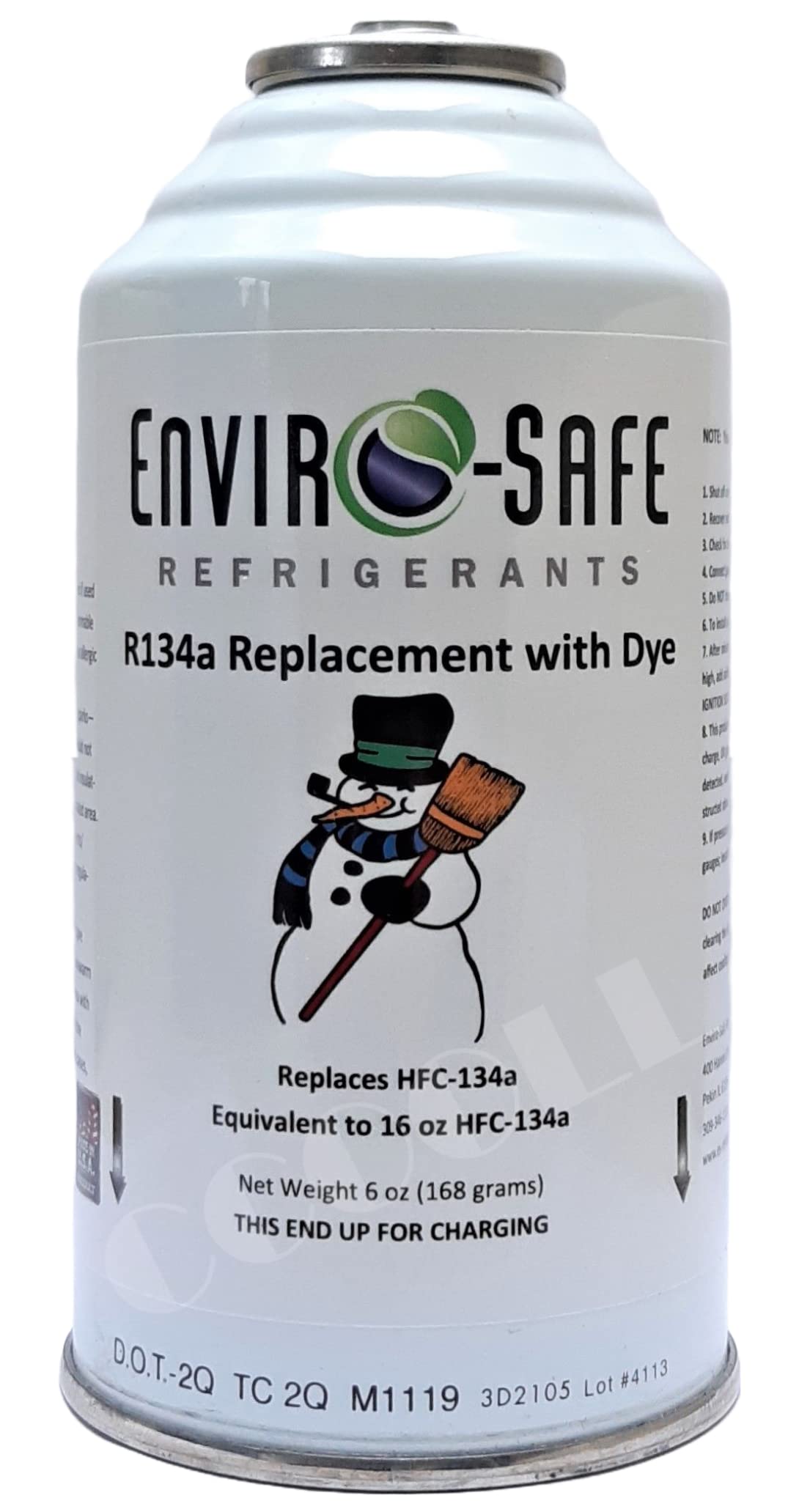 ENVIRO-SAFE R134a Kältemittel Ersatz Klima Gas für Klimaanlage Kühlmittel Klimamittel Refill Set (REFRIGERANTwDYE) von ENVIRO-SAFE