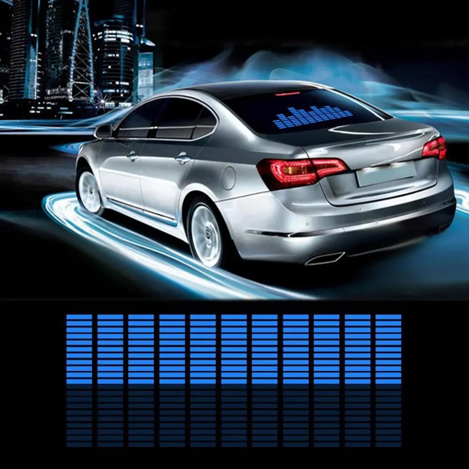 EONANT Sound Music aktiviert Auto Aufkleber Equalizer beleuchtet LED Rhythmus Licht Blitze (Blau, 90x25cm) von EONANT