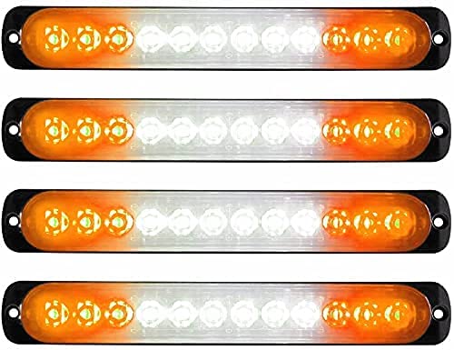 LED-Seitenmarkierungsleuchten, Seitenmarkierungs-LED-Leuchten 4PCS 12LED Auto Car Truck Trailer Caravan Seitenmarkierungsleuchte 12V 24V (Gelb/Weiß/Gelb) von EONHUA