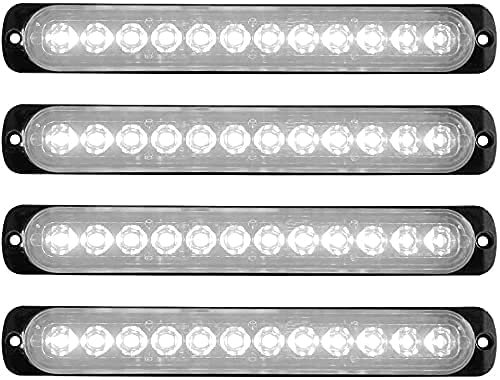LED-Seitenmarkierungsleuchten, Seitenmarkierungs-LED-Leuchten 4PCS 12LED Auto Car Truck Trailer Caravan Seitenmarkierungsleuchte 12V 24V (Weiß) von EONHUA