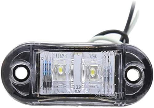 Seitenmarkierungsleuchte, 10PCS 2 LED-Seitenlichtanzeige Auto Auto LKW-Anhänger Wohnwagen Seitenmarkierungsleuchte 12V 24V für LKW-Anhänger Van Caravan (Weiß) von EONYUANGUO