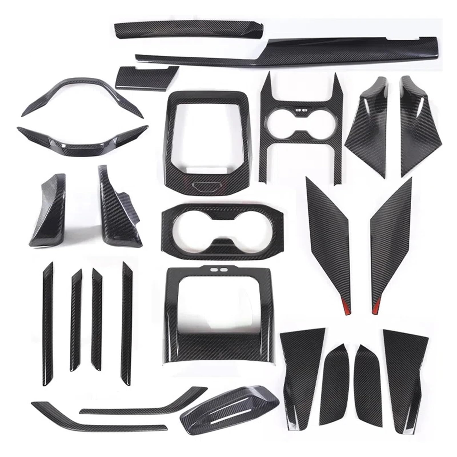 EOTCXJBX Aufkleber-Set for die Mittelinnenausstattung, kompatibel mit BMW 5er-Reihe G60 2024 + LHD, echte Kohlefaser, Auto-Styling, Innenausstattung(All 1-12) von EOTCXJBX